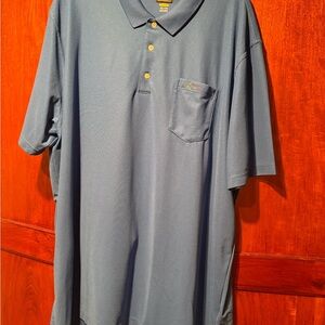 Greg Norman Collection Slate Blue Polo with Chest Pocket